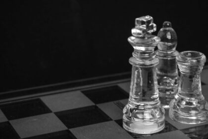 black and white checkered chess piece