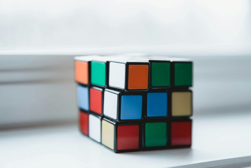 a cube with different colors