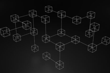 a black and white photo of a bunch of cubes