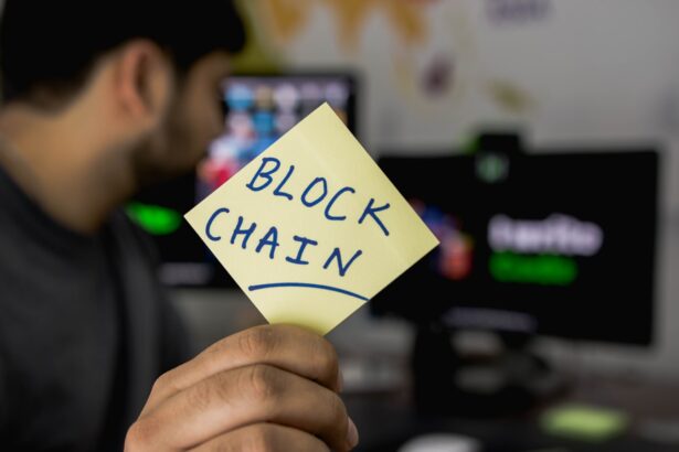 person holding sticky note