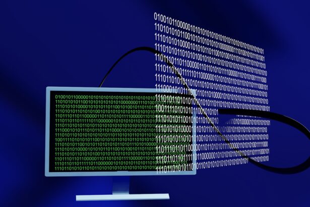 a computer monitor with a lot of code on it