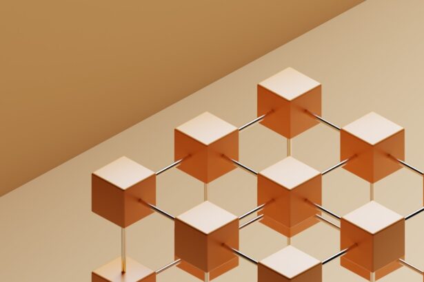 a group of cubes hanging from a ceiling