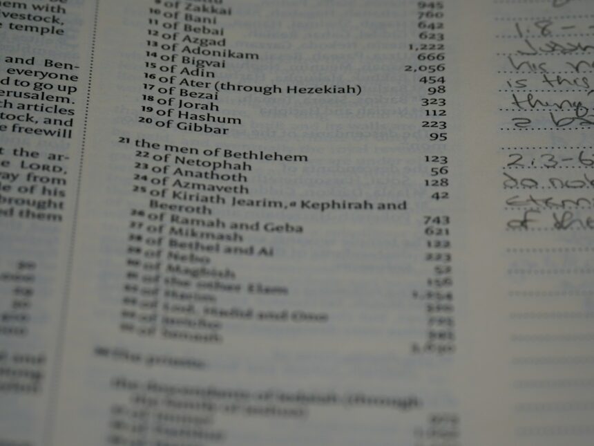 a close up of a book with a lot of writing on it