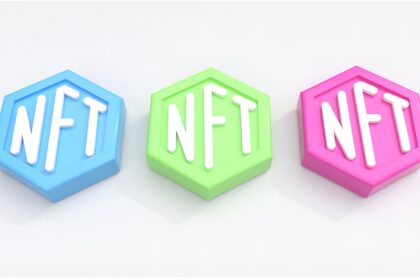 three different colored blocks with the letters nft and nft on them