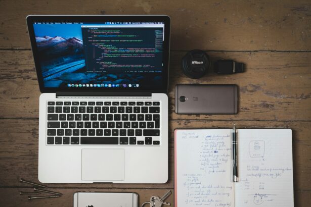 silver MacBook turned on